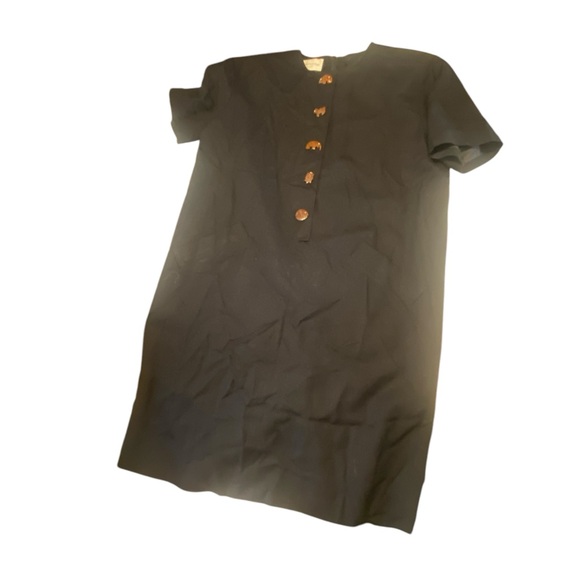 Vtg Evan Picone Blck Knee Length Animal Critter Buttons Plus Size 14 Rayon/flax - Picture 6 of 10